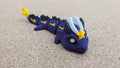 Starlight Dragon Articulated Keychain Figure, 3D Printed Fidget Toy
