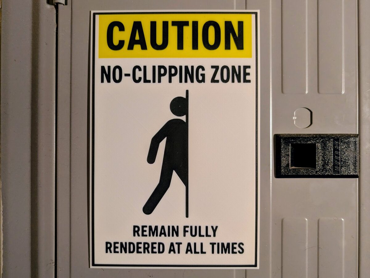 No-Clipping Zone Caution Sign