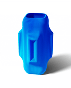 Night Shift Ribbed Vase, Electric Blue 3D Printed Decor