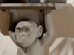 Monkey Wall Shelf, 3D Printed Primate Perch Floating Shelf
