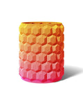 Faceted Honeycomb Cylinder Vase, 3D Printed Textured Decor