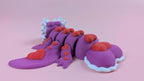 Articulated Valentine Dragon Figure, 3D Printed Heart Dragon