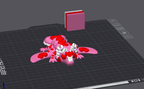 Articulated Valentine Dragon Figure, 3D Printed Heart Dragon