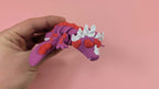 Articulated Valentine Dragon Figure, 3D Printed Heart Dragon