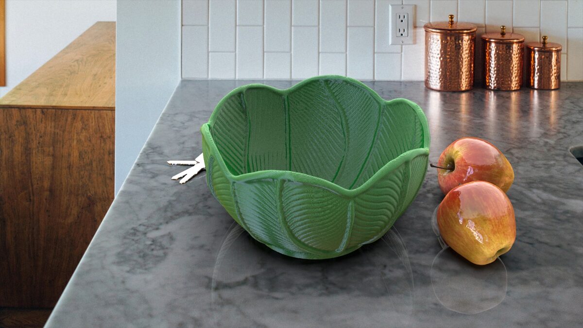 Leaf Vein Bowl, 3D Printed Catchall Dish