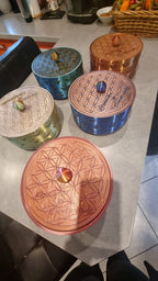 Flower of Life Trinket Box, 3D Printed Metallic Keepsake Box