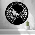 Mediterranean Woman Silhouette Wall Disc, 3D Printed Art