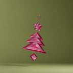 Geometric Christmas Ornament Set, 3D Printed Star and Tree Decor