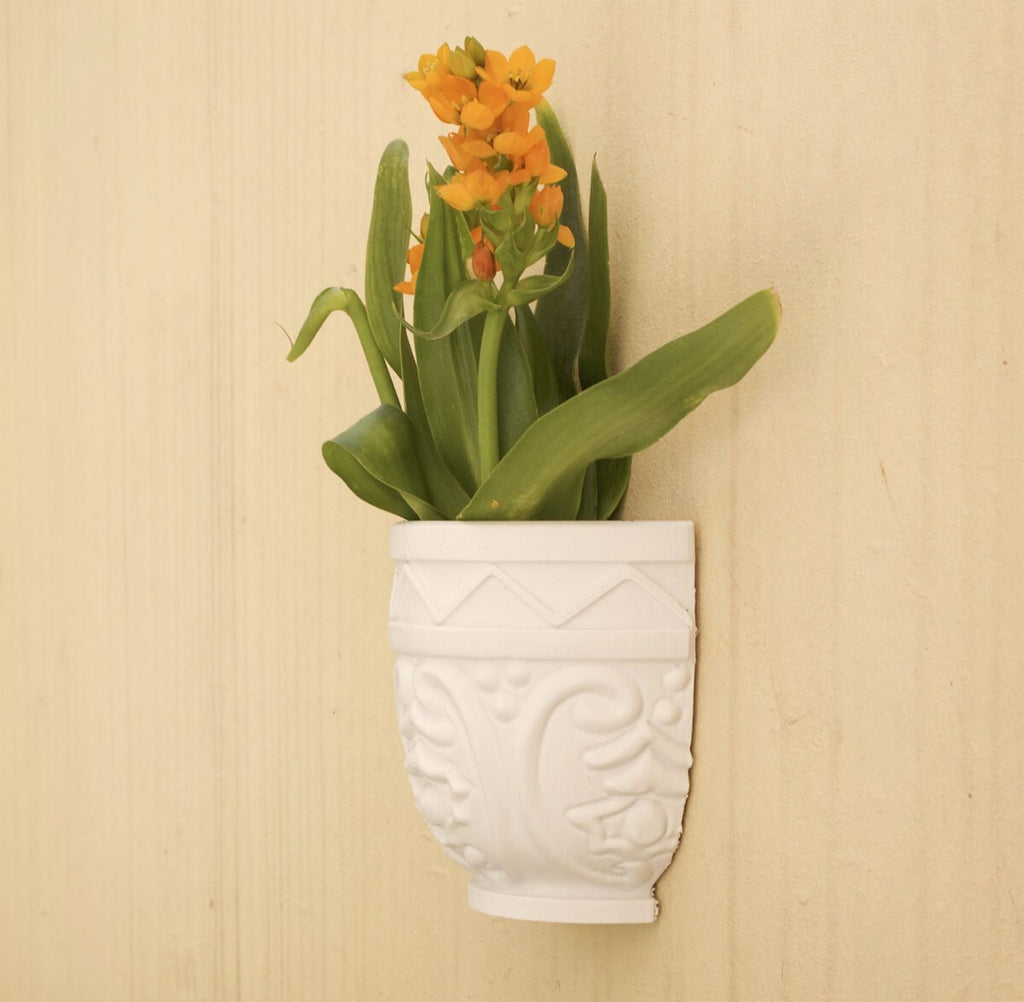 Baron Wall Pot, Baroque Carved Wall Mounted Planter