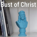 Bust of Christ Sculpture, 3D Printed Crown of Thorns Statue