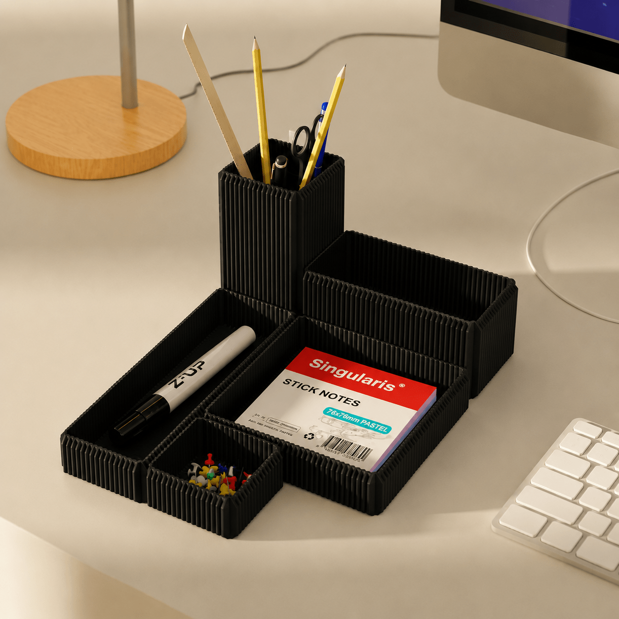 Modular Ribbed Desk Organiser Set - OzFDM