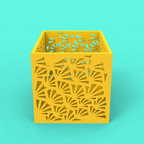 Concha Cube Tealight Candle Holder, 3D Printed Shell Lantern