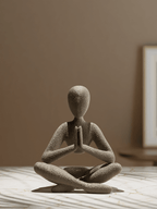 Faceless Meditator Prayer Statue, Textured 3D Printed Sculpture
