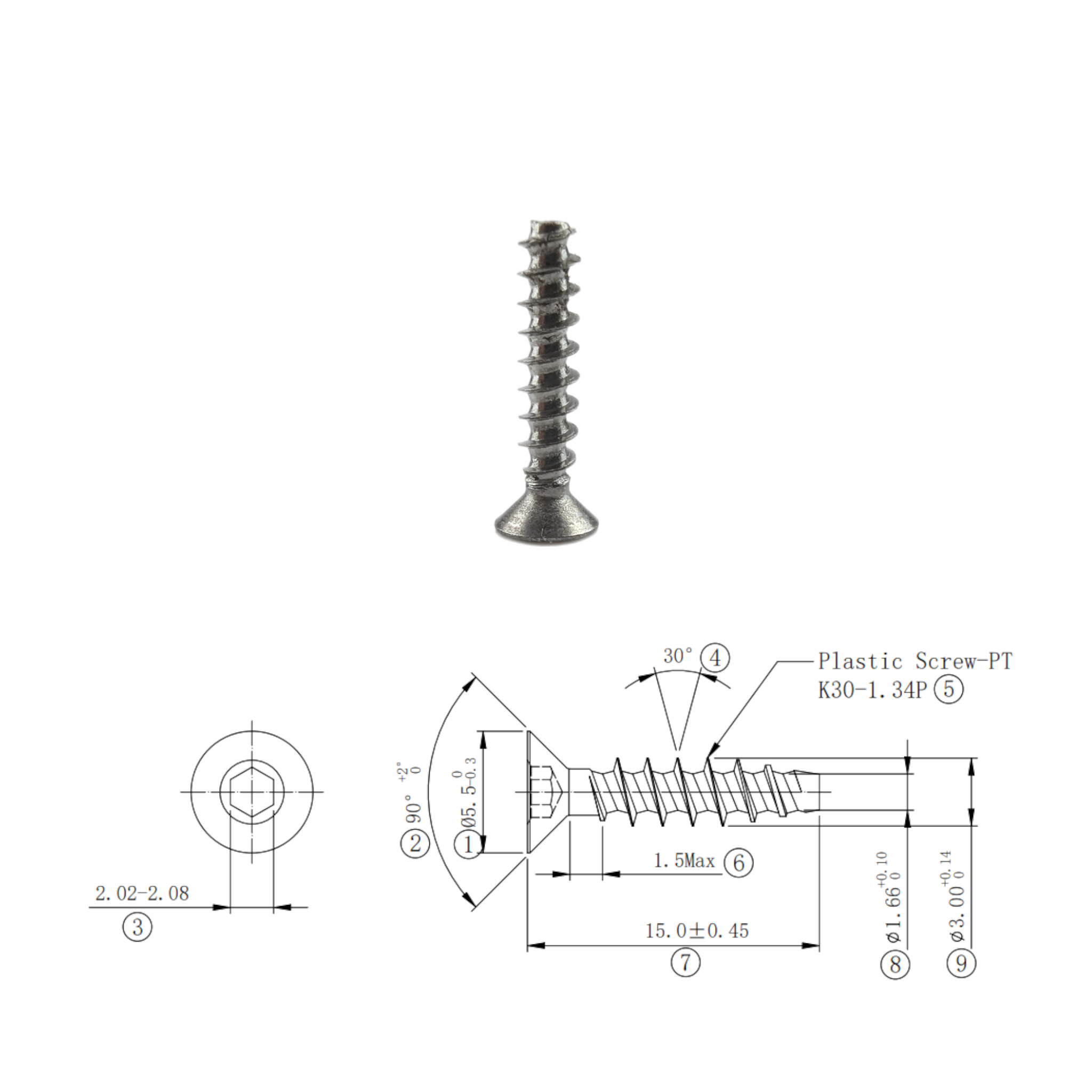 SS304 Thread Forming Screws for Plastics