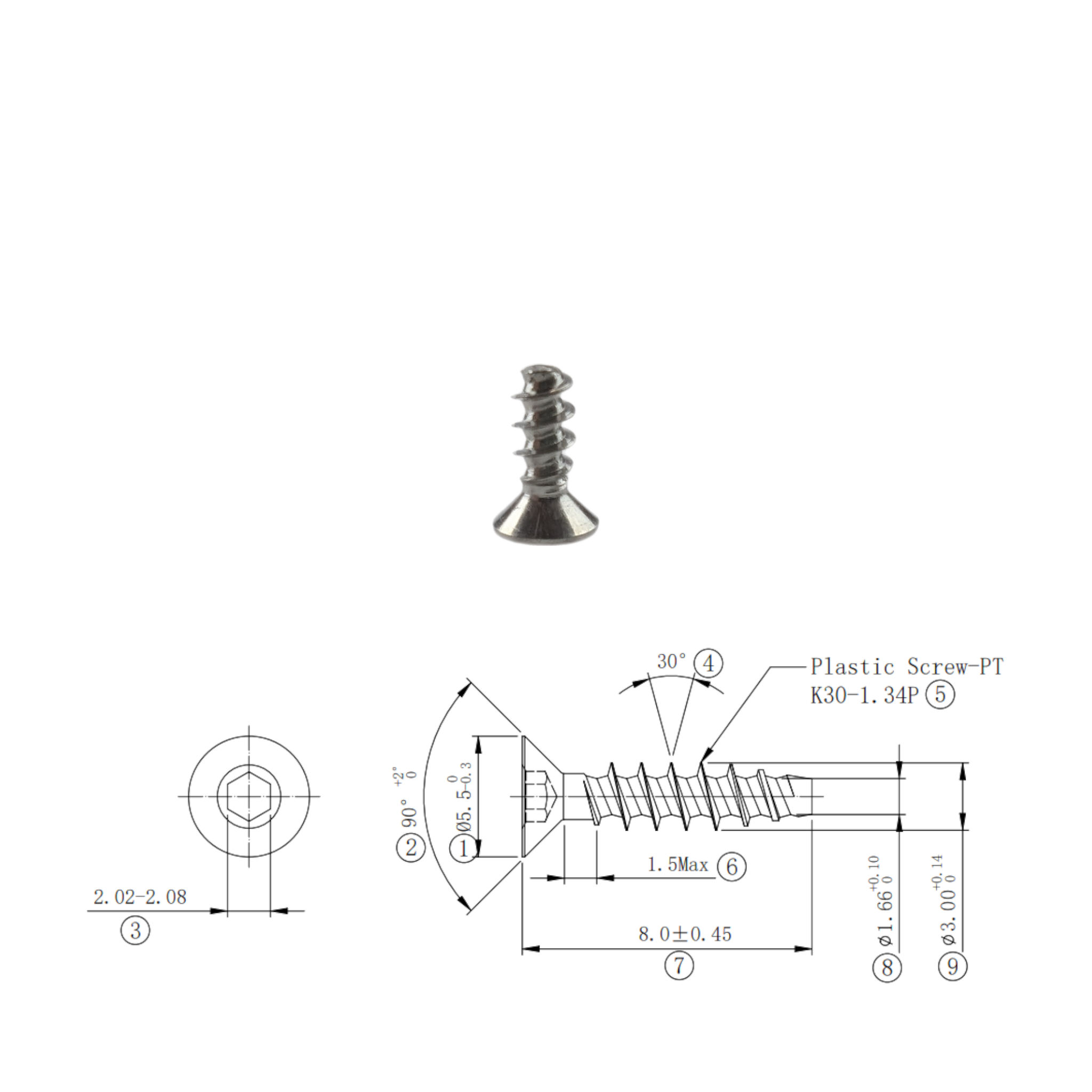 SS304 Thread Forming Screws for Plastics