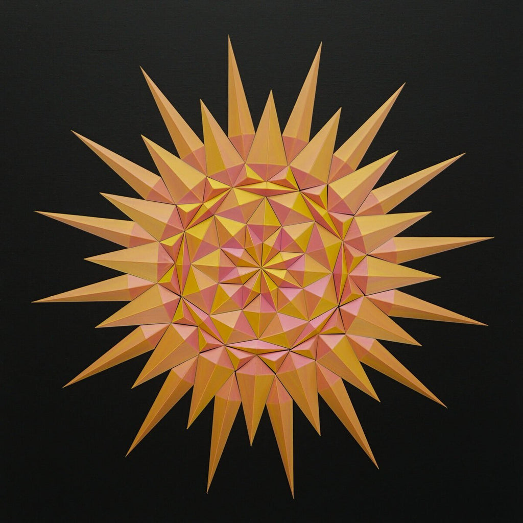 Geometric Starburst Sun Wall Art, 3D Printed Sunset Sculpture