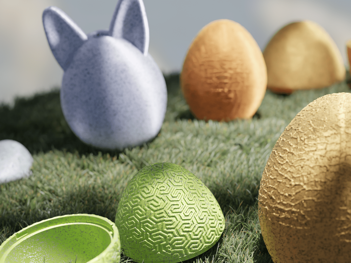 Easter Egg Surprise Box Set, Textured 3D Printed Trinket Boxes