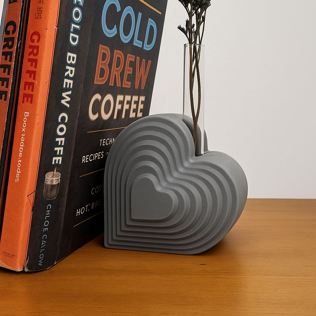 Heart Bookend Bud Vase