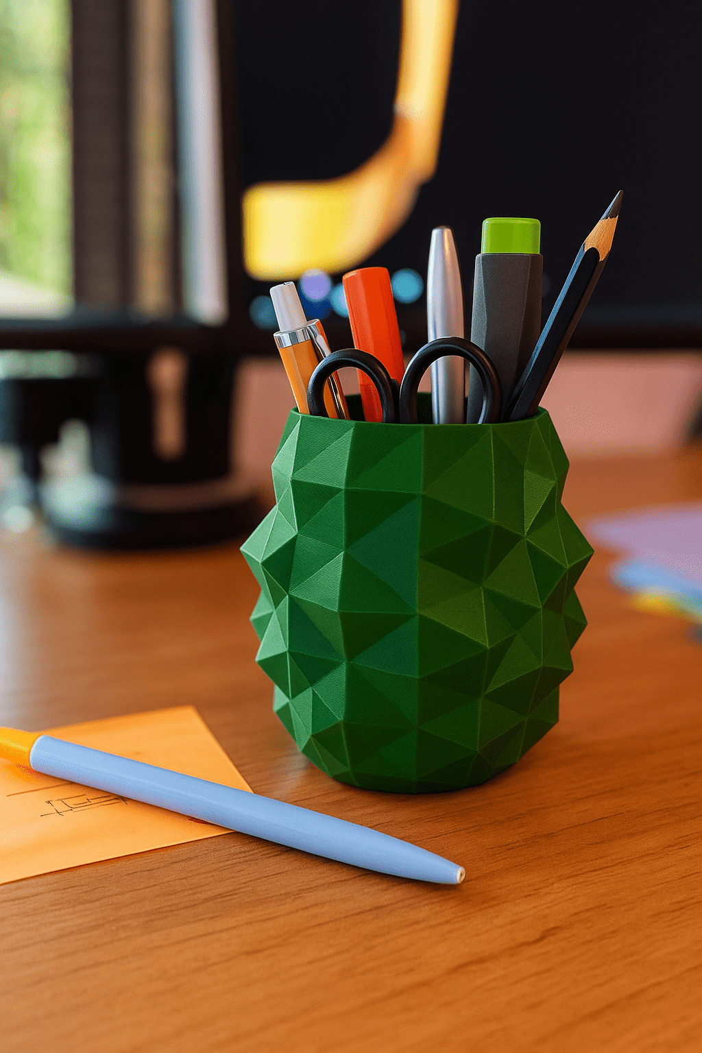 Low-Poly Geometric Pen Holder