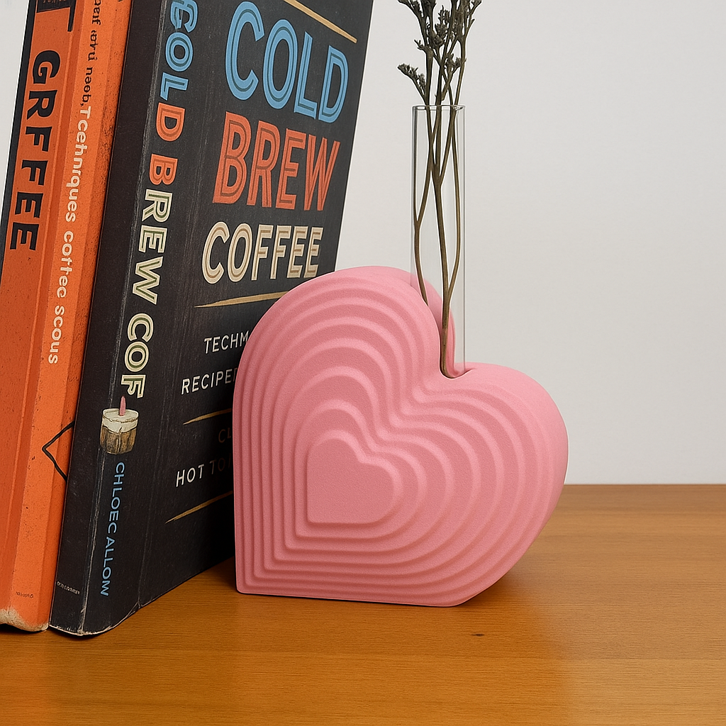 Heart Bookend Bud Vase
