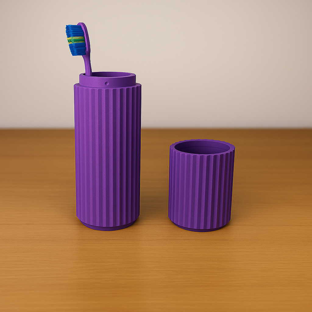 Ribbed Travel Toothbrush Case