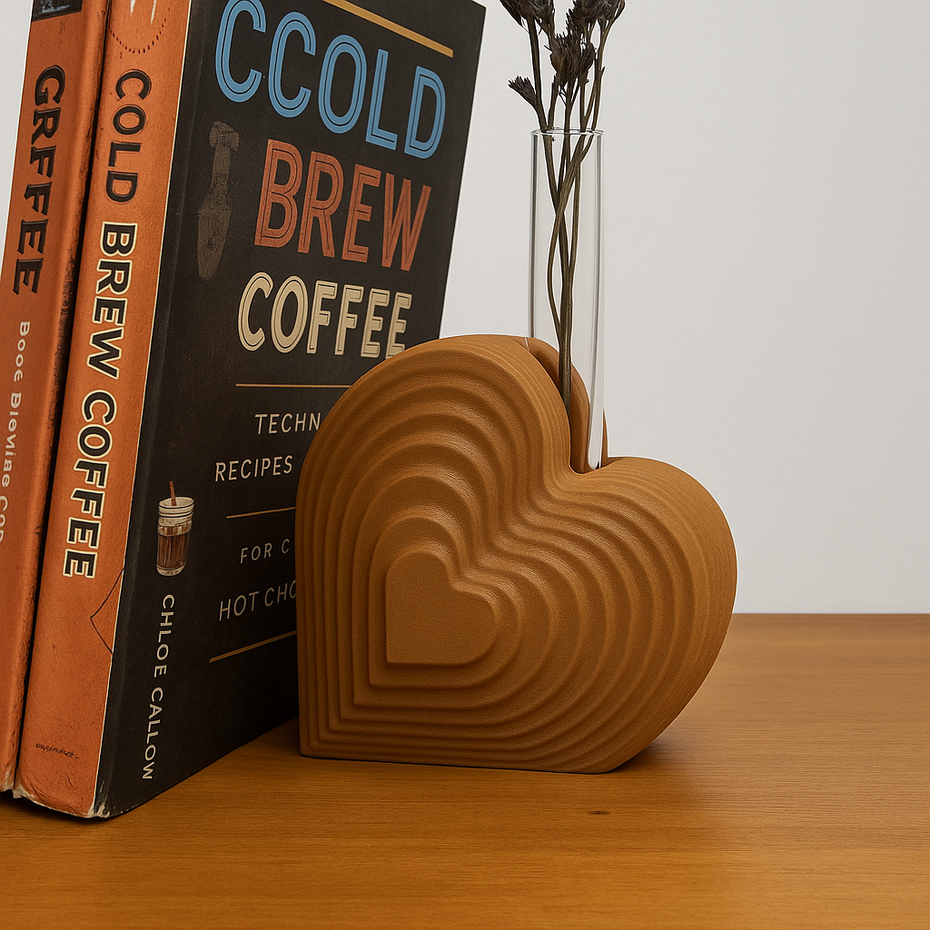 Heart Bookend Bud Vase