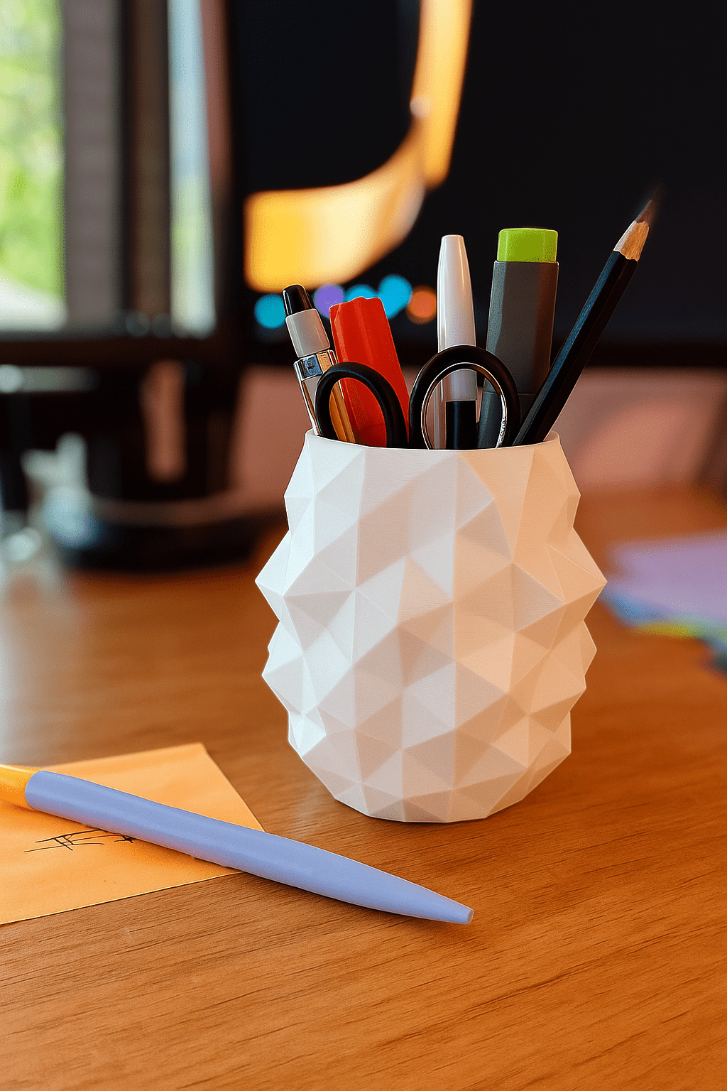 Low-Poly Geometric Pen Holder