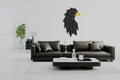 Geometric Eagle Head Wall Sculpture, 3D Printed Bird Art