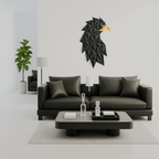 Geometric Eagle Head Wall Sculpture, 3D Printed Bird Art