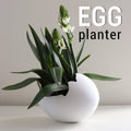 Cracked Eggshell Planter Pot, 3D Printed Sculptural Plant Pot