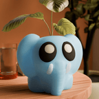 Baby Elephant Planter, 3D Printed Plant Pot for Kids Rooms