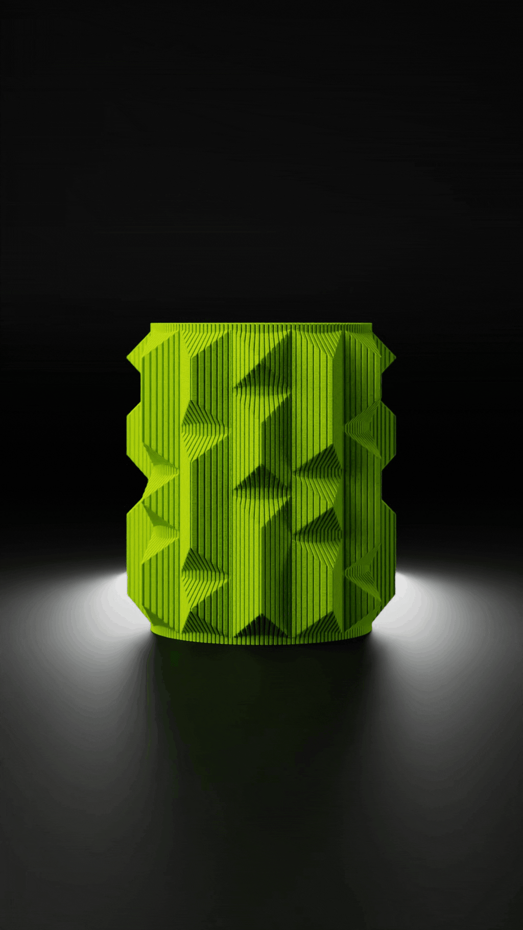 Prisma Faceted Geometric Vase, 3D Printed Textured Decor