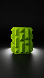 Prisma Faceted Geometric Vase, 3D Printed Textured Decor