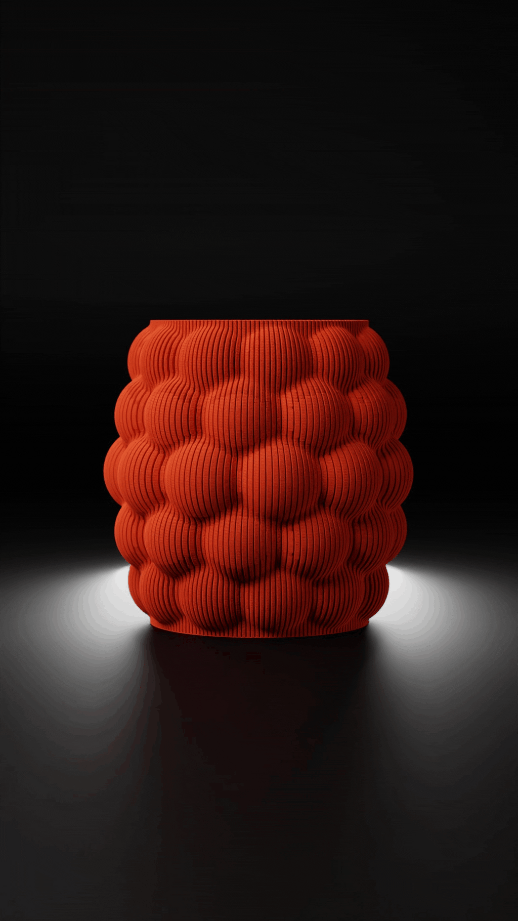 Yagoda Berry Cluster Vase, 3D Printed Bubble Textured Decor