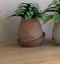Faceted Egg Planter with Saucer, 3D Printed Geometric Plant Pot
