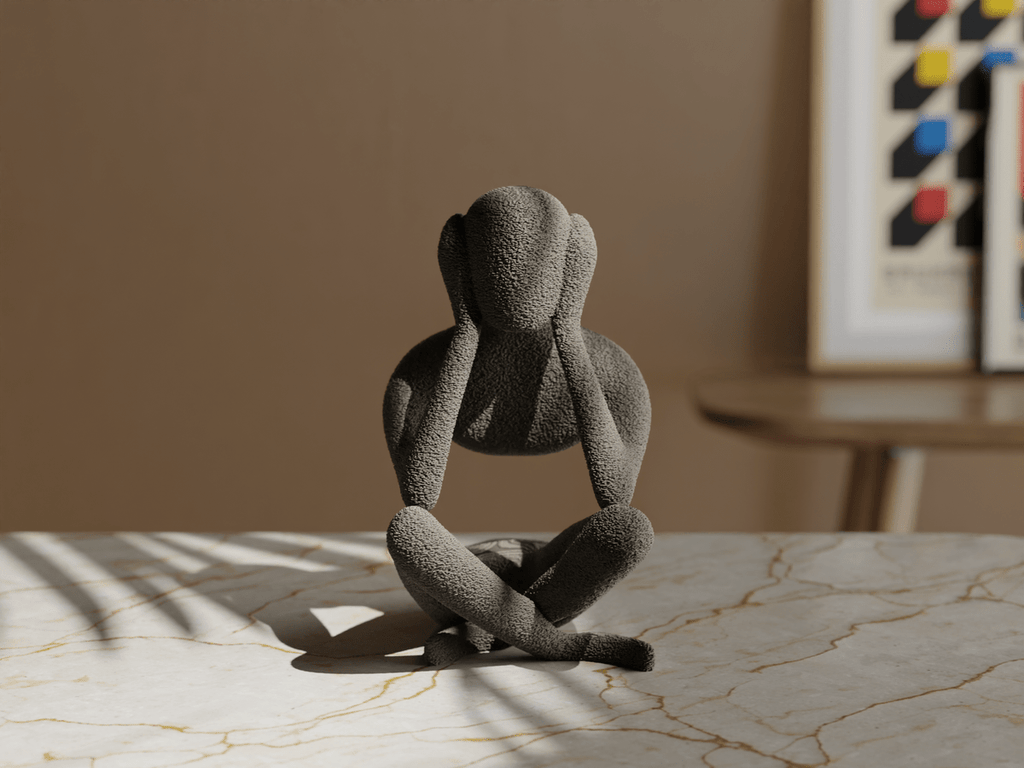 No Evil Trio, 3D Printed Faceless Sculpture Set