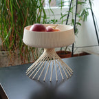 Fluted Fruit Bowl, 3D Printed Skewer Base Centerpiece