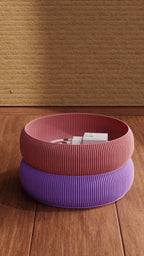 Ribbed Stacking Catchall Bowl, 3D Printed Fluted Fruit Bowl