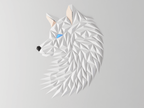 Wolf Head Wall Art, 3D Printed Geometric Fox Sculpture