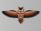 Geometric Owl Wall Art, 3D Printed Wall Sculpture