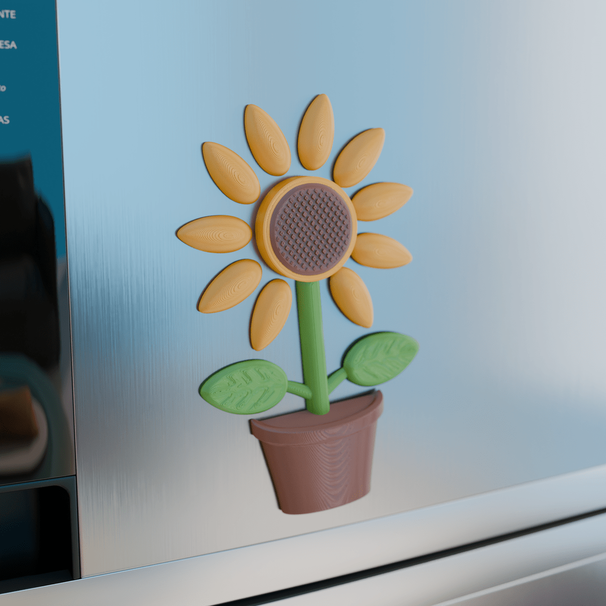 Sunflower Fridge Magnet Set, 3D Printed Flower Decor