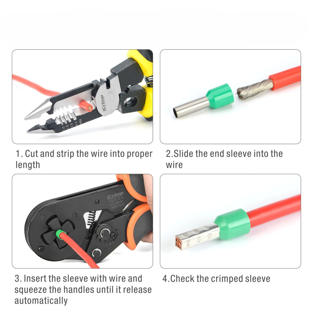 Iwiss HSC8 16 - 4 / 6 - 4 Square Type Ratchet Crimping Tool - OzFDM