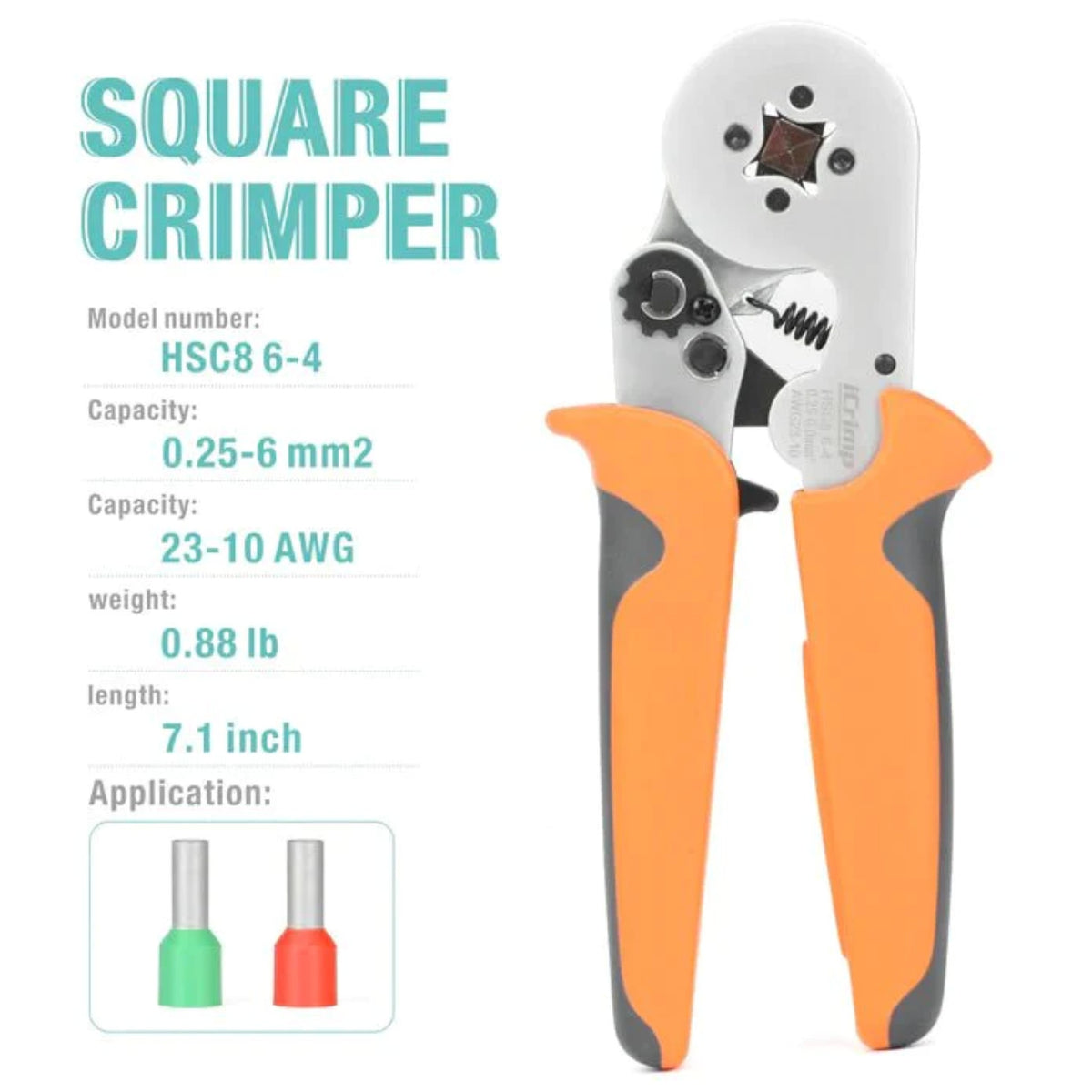 Iwiss HSC8 16 - 4 / 6 - 4 Square Type Ratchet Crimping Tool - OzFDM