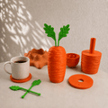 Carrot Coaster Set, 3D Printed Stackable Coasters and Stirrers