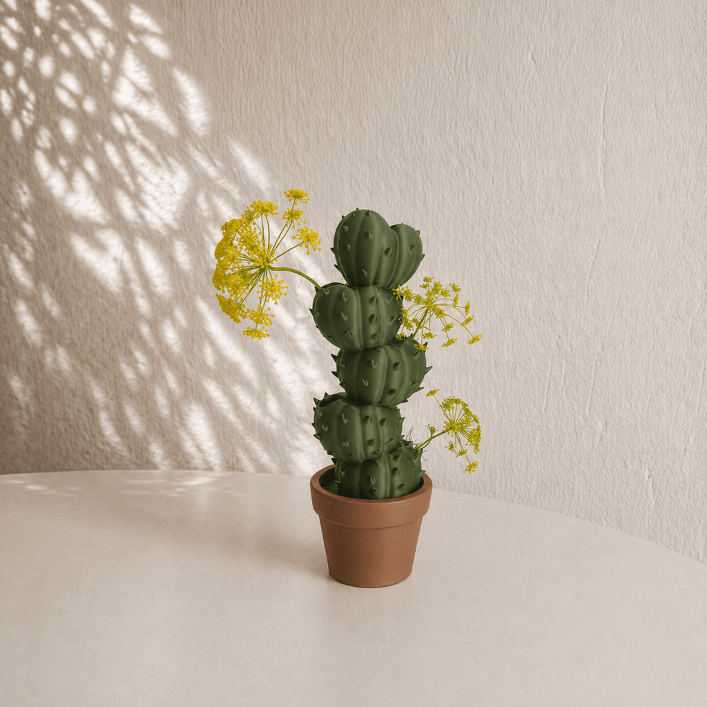 Cactus Bud Vase, 3D Printed Quirky Vase for Dried Flowers