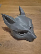 Kitsune Fox Mask, Low Poly 3D Printed Cosplay Mask