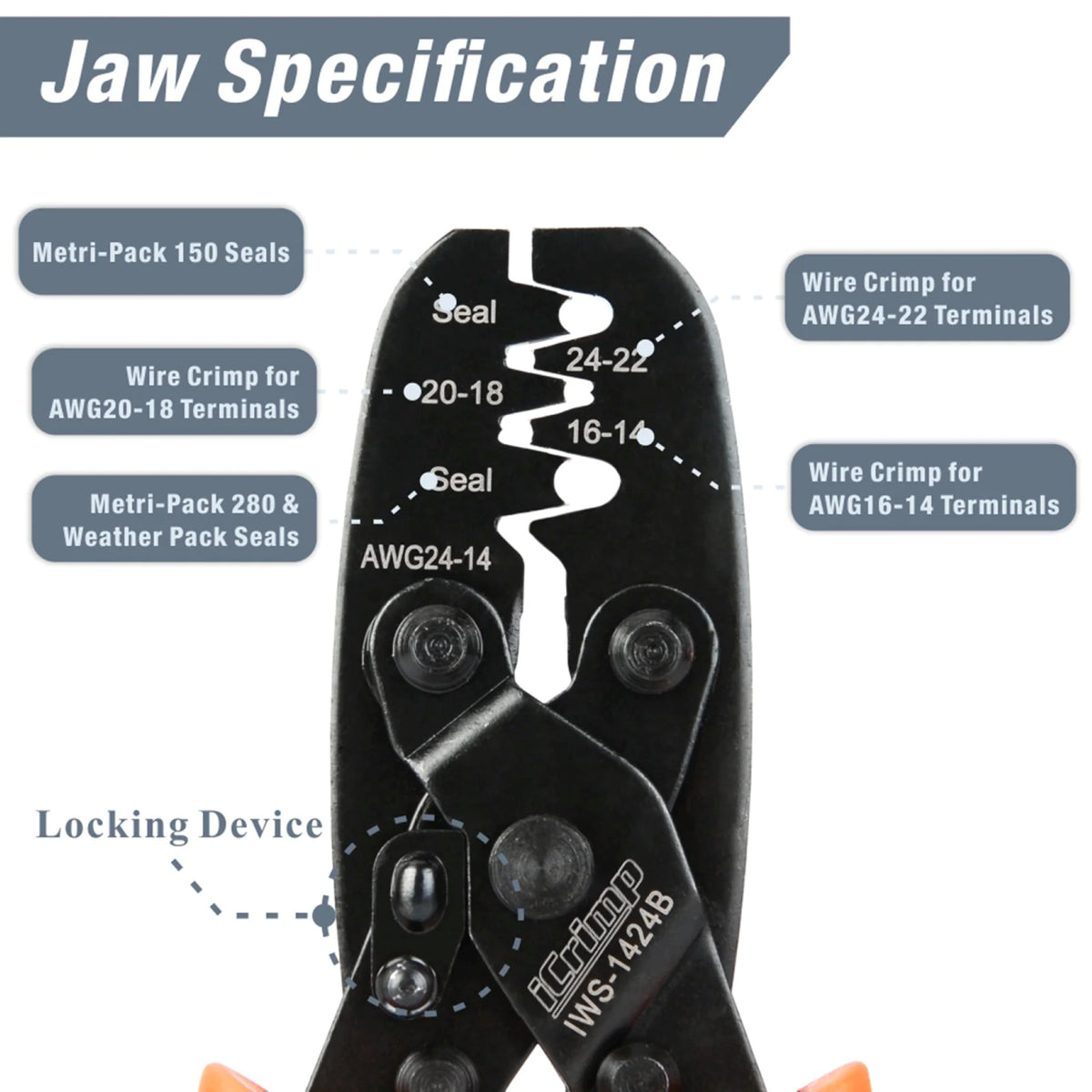 Iwiss IWS - 1424B Weather Pack Terminal Crimping Tool - OzFDM