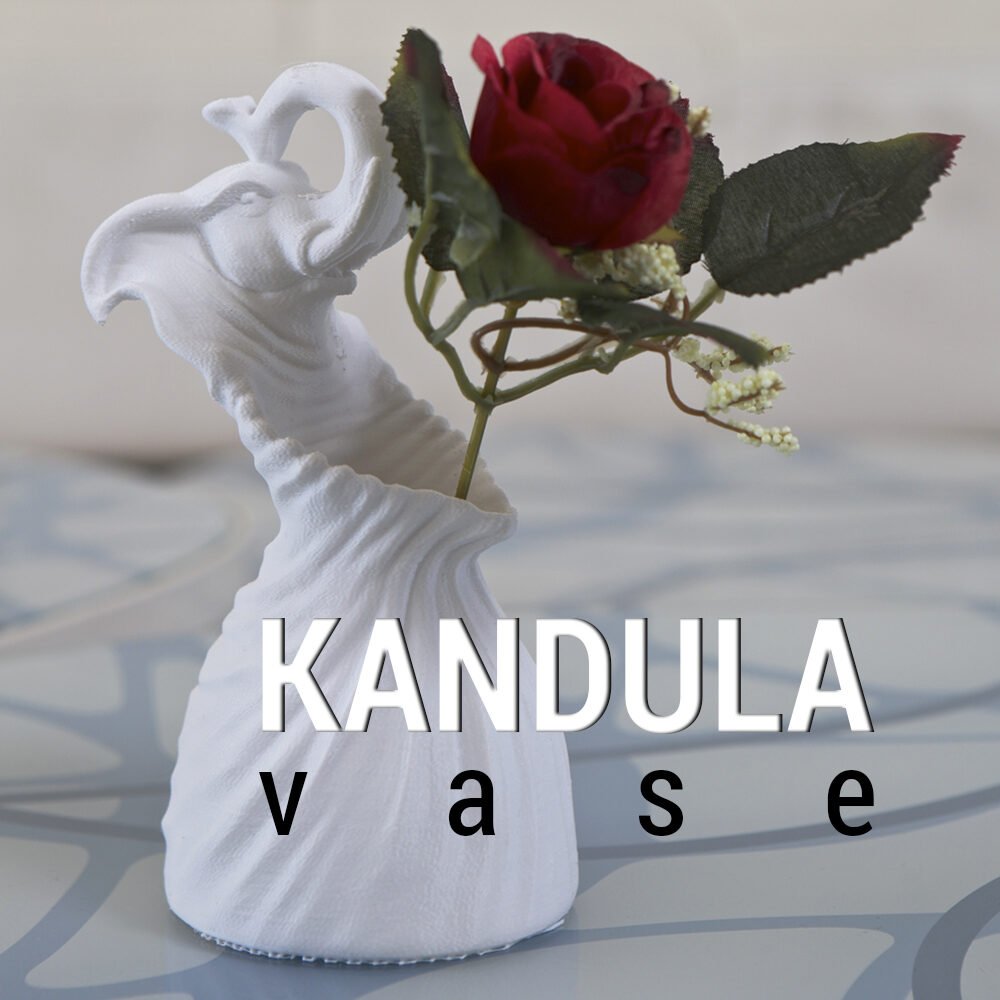 Elephant Bud Vase, 3D Printed Sculptural Drape Vase
