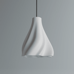 Silken Twist Pendant Lamp Shade, 3D Printed Swirl Light