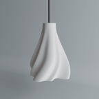 Silken Twist Pendant Lamp Shade, 3D Printed Swirl Light